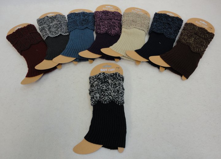 Knitted BOOT Cuffs [Variegated Top/Solid Bottom]